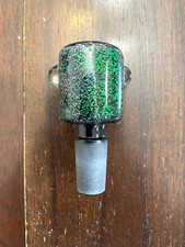 14mm Glass Hookah Bowl Pipe Green Glittered