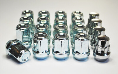 1/2'' Half Inch UNF, 19mm Hex Alloy Wheel Nuts Including Lockers (Silver)