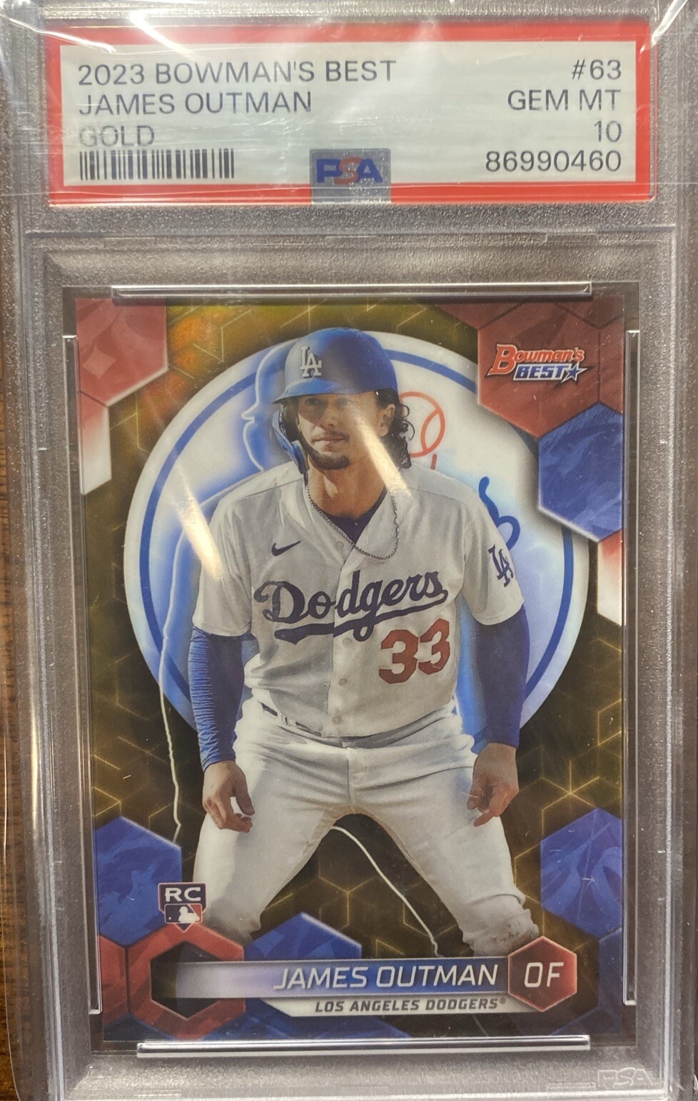 2023 Bowman's Best James Outman Gold Refractor Rookie RC #25/50 PSA 10 Dodgers