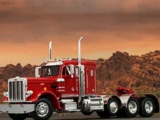 1/64 DCP RED PETERBILT 359 TRI AXLE W/ 36" SLEEPER