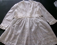 2 PC VINTAGE GIRL S SUNDRESS WITH JACKET EYELET COTTON/SYNTHETIC BLEND Size 4-5