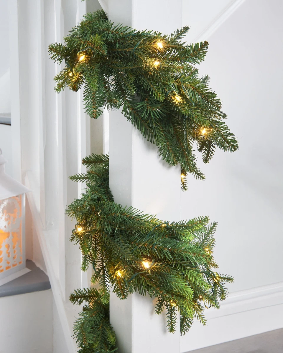 18 ft Pre Lit Garland Multi Function Douglas Fir Indoor Xmas
