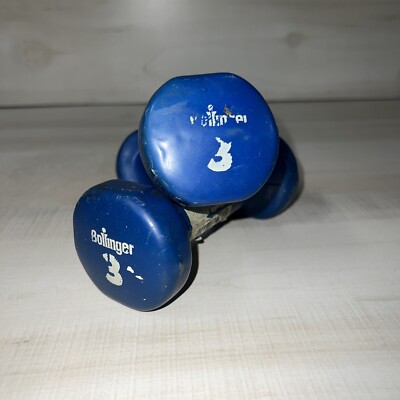 Two Billing 3 Pound Rubber Coated Dumbbell/ 3lb Dumbbell Use Condition ...