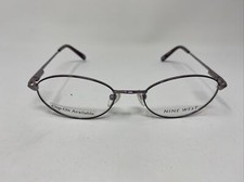 NINE WEST 29 1WZ 49/18/130 PURPLE SILVER MARBLE OVAL METAL EYEGLASSES FRAME P672
