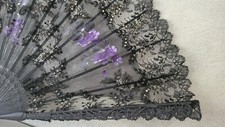 Antique Hand-Painted Lace Fan
