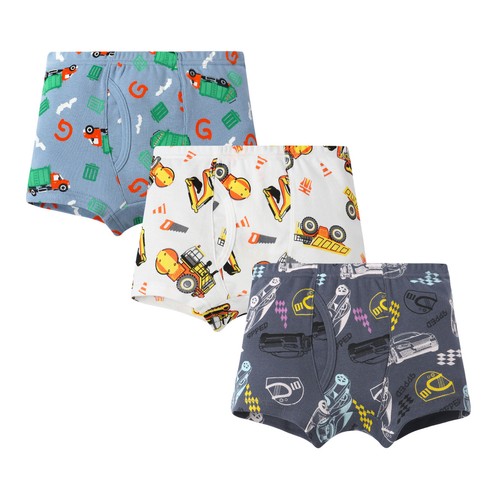 6PCS Little Boys' Soft Cotton Boxer Briefs Toddler Kids Dinosaur Truck Underwear - Picture 35 of 45