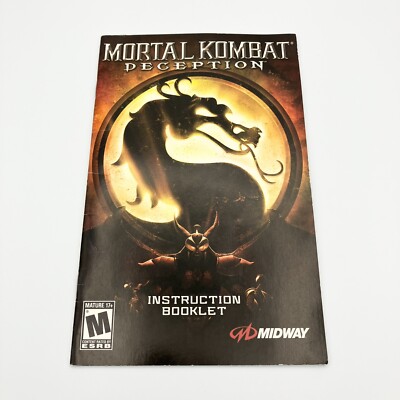 PS2 Mortal Kombat Deception Manual Playstation 2 Instruction Booklet - NO GAME