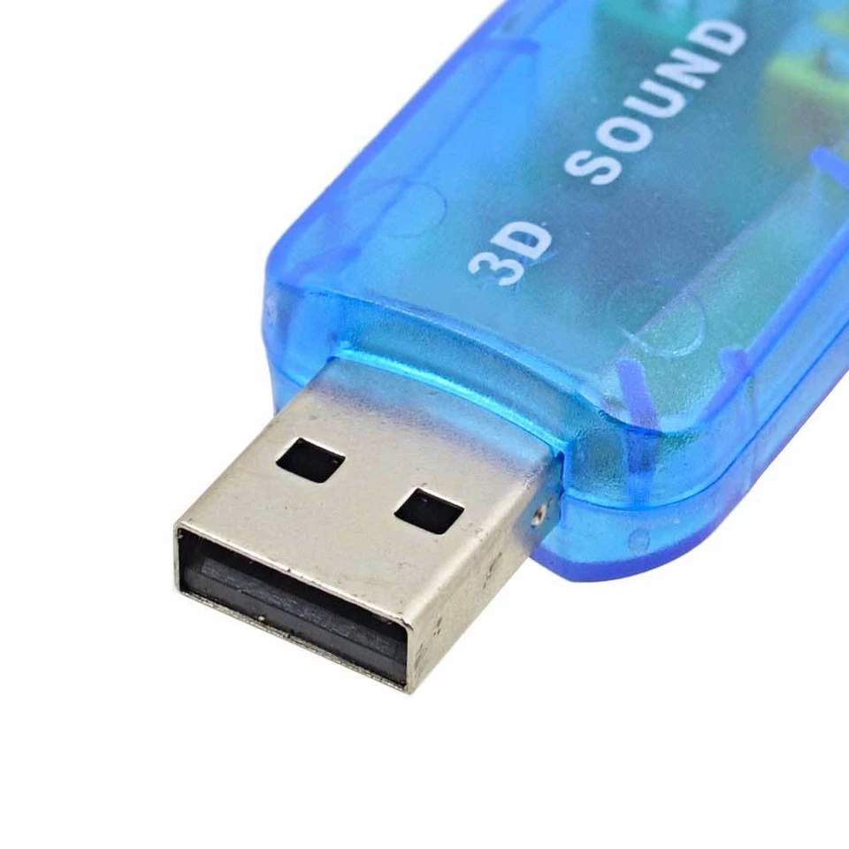 Scheda audio esterna USB 2 canali 2.0 5.1 virtuale 3D sound adattatore digitale - Immagine 3 di 4