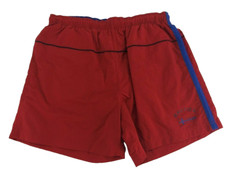 Nautica Flag Bathing Suit M Red Blue SpellOut Swim Trunks Shorts Beach Mens