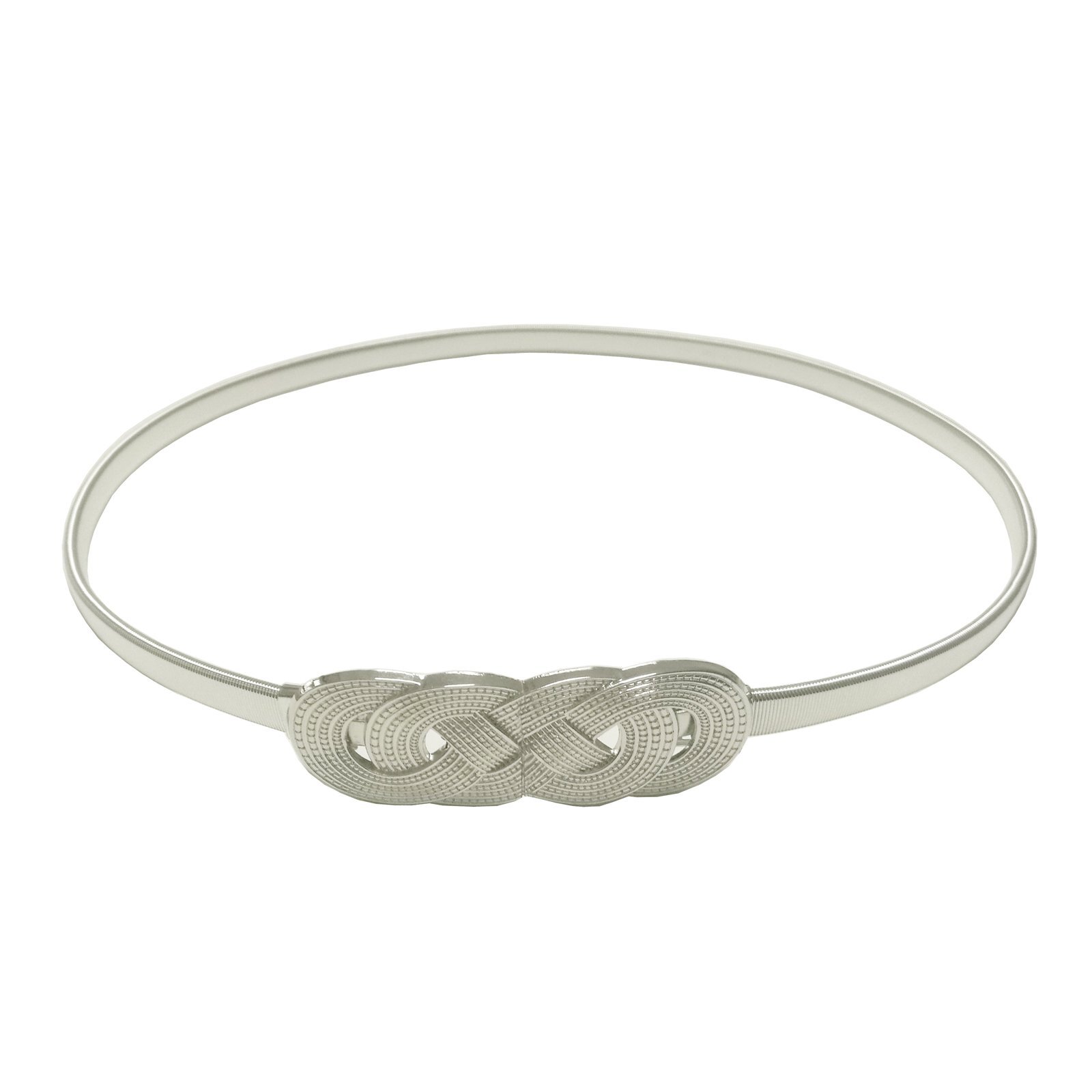 Womens Skinny Metal Cinch Belt Elastic Stretch Dress Belt Gold Plated Waist B...