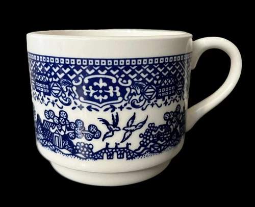 (1) Blue Willow Ware Teacup/Coffee Mug Stackable Marked USA