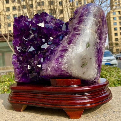 15.34LB Natural Amethyst Cluster Quartz Crystal Druzy Geode Healing Stone - 第 7/19 張圖片