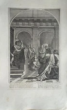 ENGRAVING 05 LIFE OF SAINT BRUNO EUSTACHE LE SUEUR GRAVE BY FRANCOIS CHAVUEAU 1660