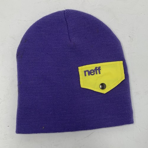 Yellow Pocket Winter Knit Beanie Hat 
