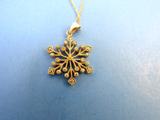Snowflake Sparkly Silver Necklace with 925