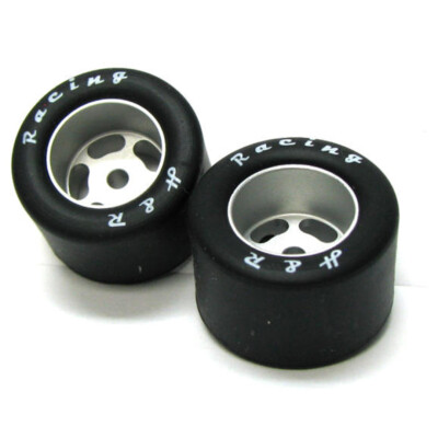 NEW H&R Racing HR1304 27 x 18mm Silicone 25Sh Tire with Whl 1/8 Axle (2) 1:24