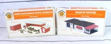 Bachmann HO Farm Buildings with Animals No. 45-2652 & Ranch House Kit 45156