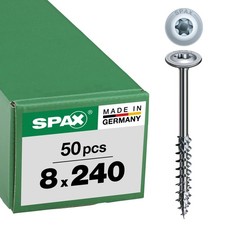 Hi.force, 8 x 240 mm, 50 Pieces, Partial Thread, Pan Head, TSTAR Plus T40, 4CUT...