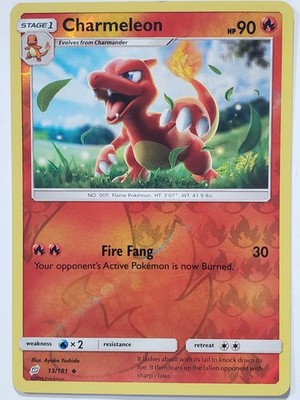 REVERSE HOLO Charmeleon 13/181 LP / VLP - Team Up Pokemon Card