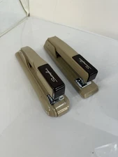 Set 2 Vintage Swingline Stapler 747 & 27 Tan And Brown Made In USA -works
