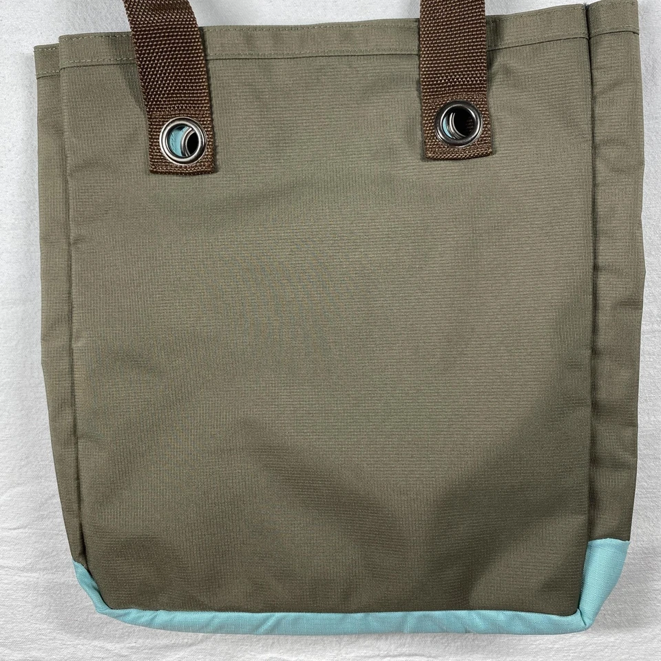 Пакет сумка с короткими ручками оливковый зеленый Aqua подкладка общего назначения холст плеча молнии карман MSG - Изображение 4 из 4