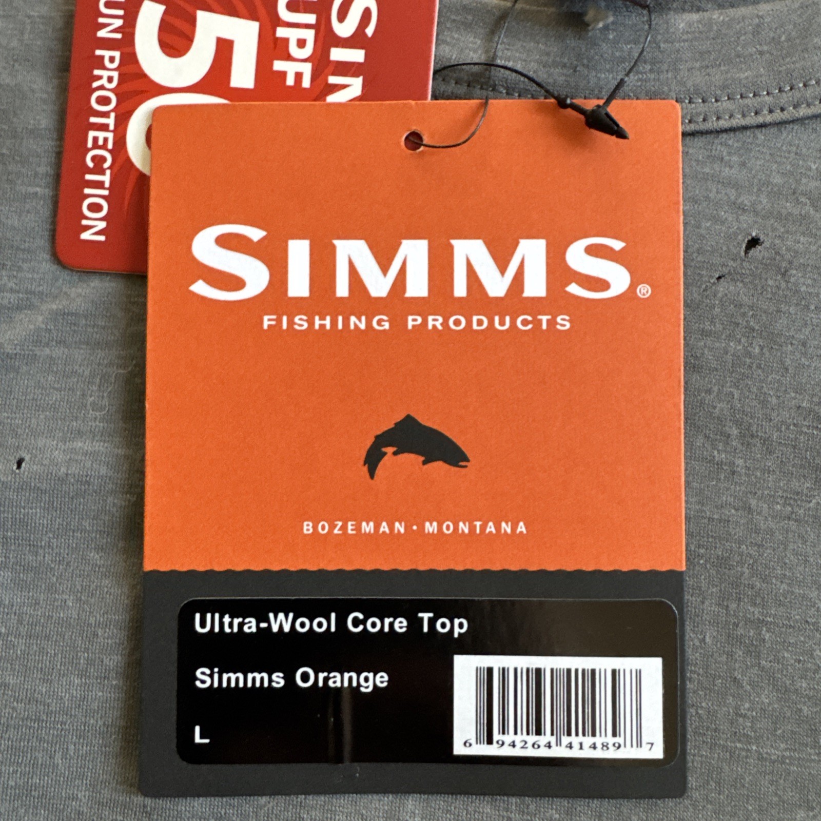 Simms Fishing Ultra-Wool Core Top Layer Mens LG Orange NEW wTags 60% OFF!