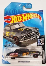 HOT WHEELS 2020 #140 GREY 1952 52 HUDSON HORNET NASCAR ROAD RALLY RACE CAR