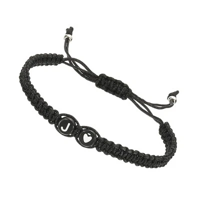 Initiales Armband, verstellbar, Buchstabe J, schwarz, für Frauen, personalisiert - Bild 1 von 4