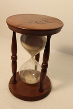 Tempus Fugit Wood Hour Glass Sand Timer 9x6"