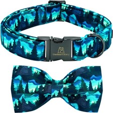 Adjustable Dog Bow Collar Green Spring Summer Cute Pet Bowtie Large Dogs