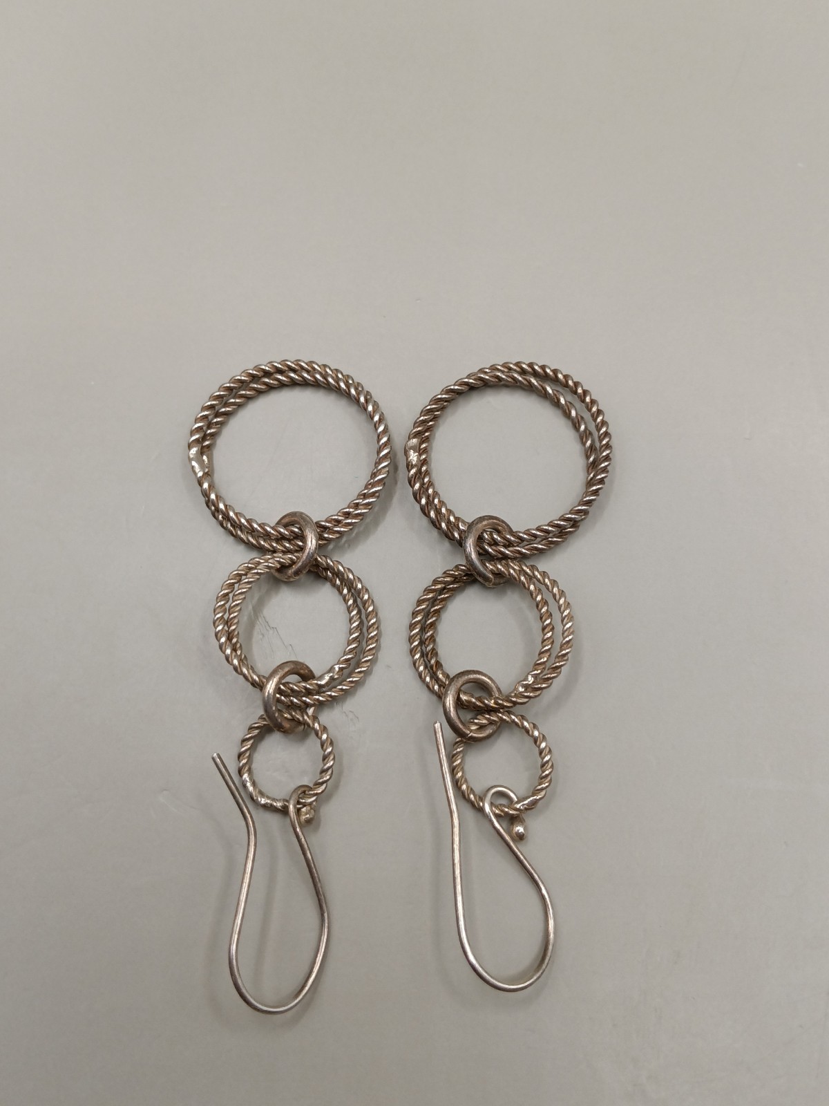 Vtg Sterling Silver Interlocking Tensor Rings Dan… - image 3