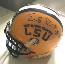 VINTAGE 2007 LSU TIGERS CHAMPIONSHIP EARLY DOUCET SIGNED MINI HELMET W/SCHEDULE