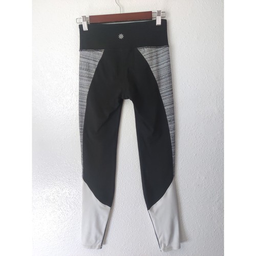 Athleta Chanturanga 7/8 Jacquard Black & White Colorblock Leggings Size XS - Picture 7 of 10