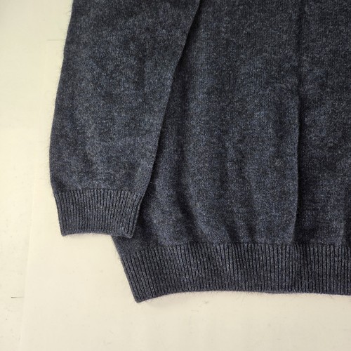 Noble Wilde Sweater Mens Size L Navy Knit Blue Merino Wool Blend V-Neck Pullover - Picture 11 of 11