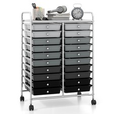 Office Rolling Cart 20 Storage Drawers Scrapbook Paper Studio Organizer Gray