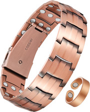 Copper Magnetic Bracelet Ring for Men,Pure Copper Bracelets for Men,Ideal Gift