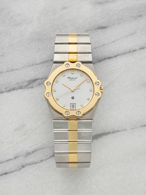 Vintage 1988 Chopard St. Moritz 8023 Two-Tone White Diamond Dial Quartz 32mm