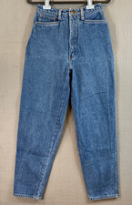 SYNC Women's Size 6 High Waist Wide Taper Leg Blue Denim Jeans Vintage 90s 