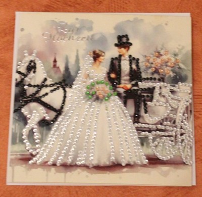 Hochzeitskarte Viel Glück mit Diamond Painting