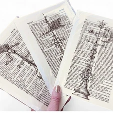 Weathervane Theme Upcycled Dictionary Art Prints Set of 3 Vintage Decor OOAK