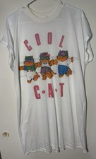 vintage 80s COOL CAT Garfield One Size Fits All Sleep Shirt Gown Rare Antique