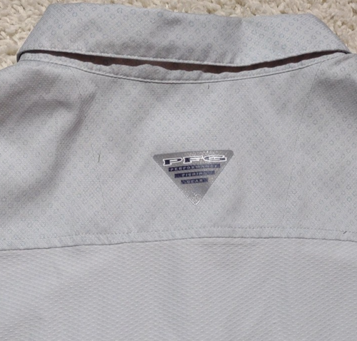 Columbia PFG Men's Shirt L Omni-Freeze Zero Gray Snap Up Vented Fishing Outdoor - Picture 11 of 13