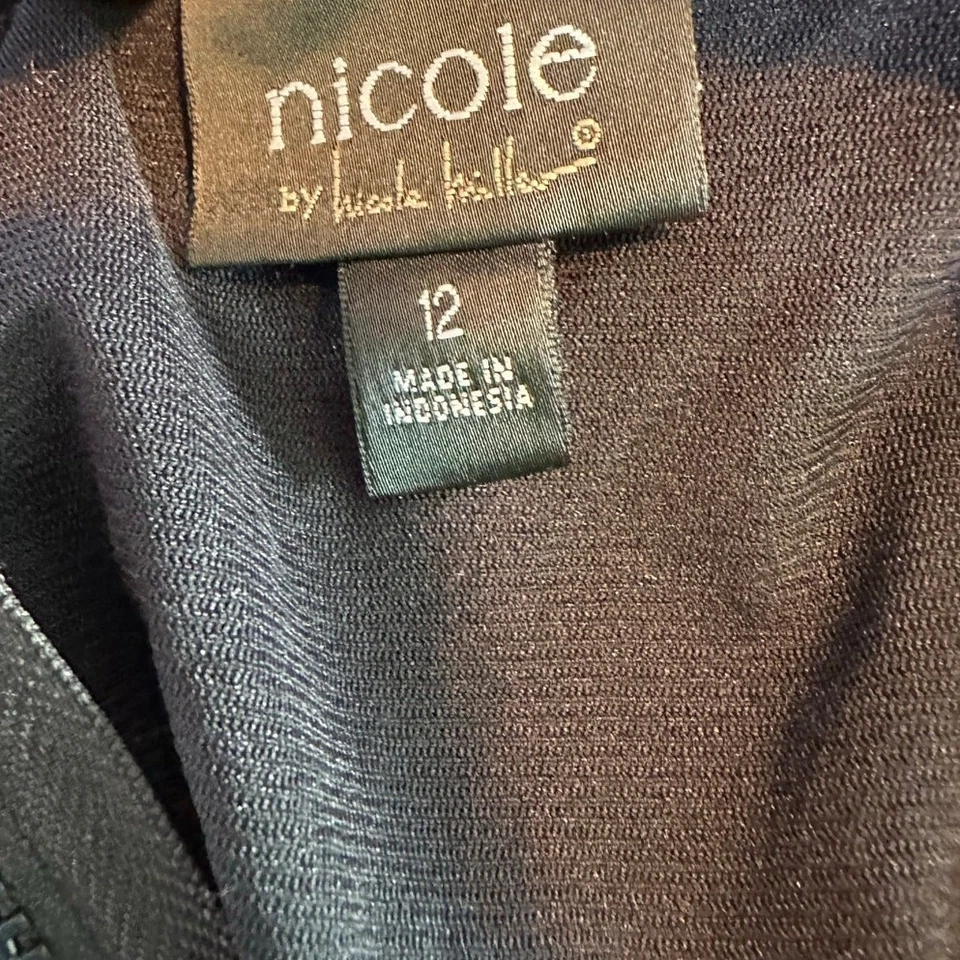 Nicole Miller Purple black color block knee length dress size 12 - Image 3 of 4