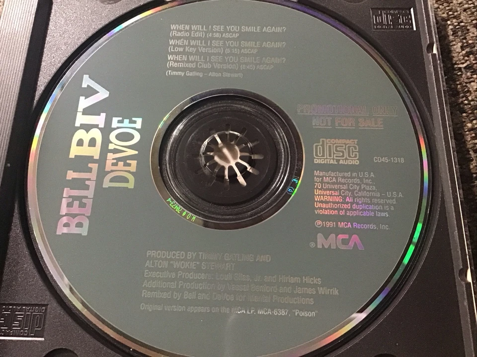 BELL BIV DEVOE WHEN WILL I SEE YOU SMILE AGAIN OOP 1991 CD PROMO SINGLE 3TRX MCA Foto 3 de 4