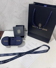 Harry Winston Necklace / Pendant Jewelry Case with Bag , Ribbon & Certificate