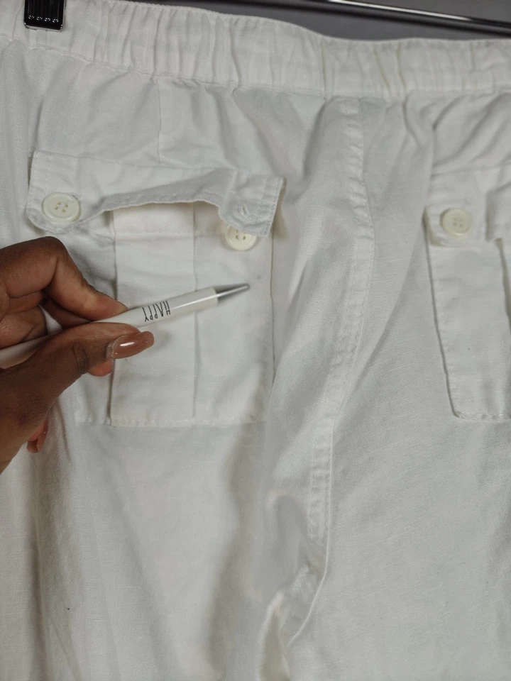 NY & C Linen Blend Wide Leg Boho Beach Comfy Pants Women’s Medium  - Image 4 of 4