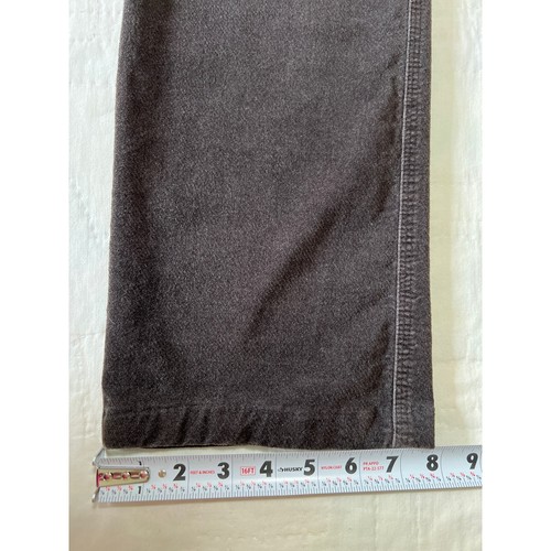 Lands' End Pants Womens 8 Brown Cotton Velour Straight Leg High Rise Zip Trouser - Picture 10 of 11