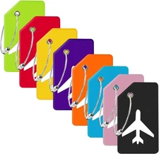 8 Pack Silicone Luggage Tag for Suitcases 3.6 X 2 X 0.25 inches, Mixed Colors 