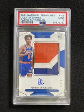 2021-22 National Treasures Patch Auto RPA Quentin Grimes 25/99 RC PSA 9 QR35