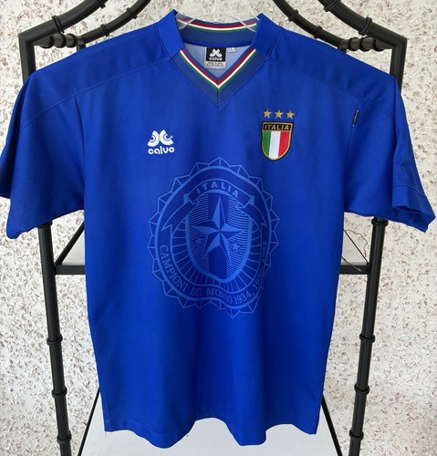 RARE Vintage Calvo Italy National Home Italia Jersey Large Campiono Del Mondo - Picture 2 of 5